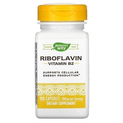 Рибофлавин вітамін B2 Nature's Way Riboflavin Vitamin B2 100 мг, 100 капсул