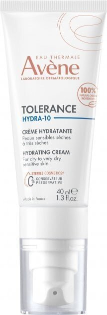 Крем для обличчя Avene Tolerance Hydra-10 зволожуючий з гіалуроновою кислотою, 40 мл