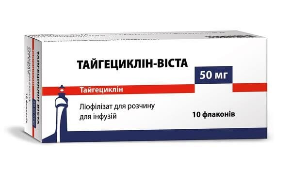 Тайгециклін-Віста ліофілізат для р-ну д/інф. по 50 мг №10 у флак.