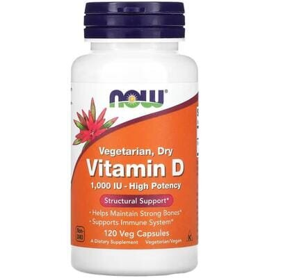 Вітамін Д NOW Vegetarian Dry Vitamin D 1000 МО вег. капсули №120