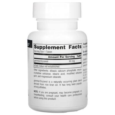 Гамма орізанол Source Naturals Gamma Oryzanol 60 мг, 100 таблеток