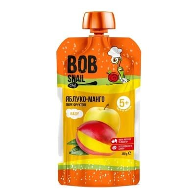 Пюре фруктове Bob Snail Chef яблучно-мангове, 250 г