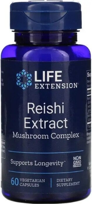 Гриби рейши Life Extension Reishi, 60 капсул