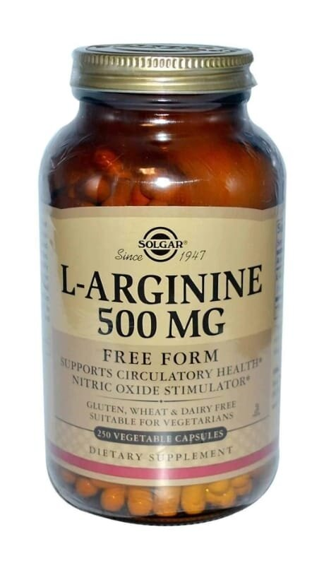L-аргінин Solgar L-Arginine 500 мг вег. капсули №250
