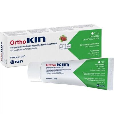 Зубна паста Kin Ortho ортодонтична полунична м'ята, 75 мл