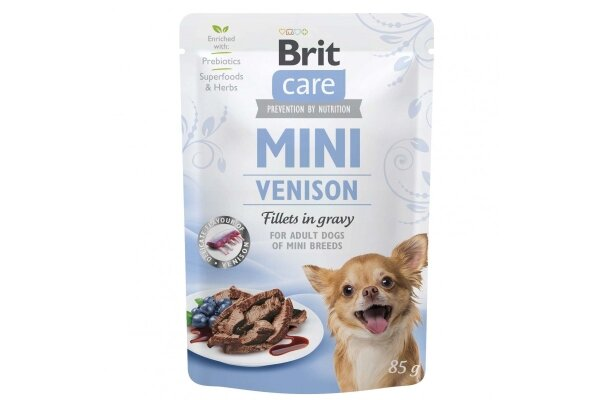 Корм вологий Brit Care Mini для дорослих собак мініатюрних порід філе дичини в соусі, 85 г