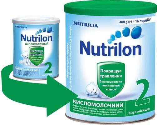 Суміш суха молочна Nutrilon Кисломолочний 2 для харчування дітей від 6 до 12 місяців, 400 г