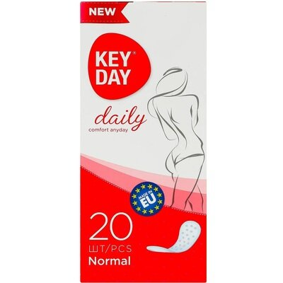 Прокладки гiгiєнiчнi щоденнi Key Day Daily Normal, 20 штук