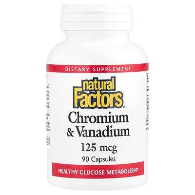 Хром і ванадій Natural Factors Chromium & Vanadium 125 мкг, 90 капсул