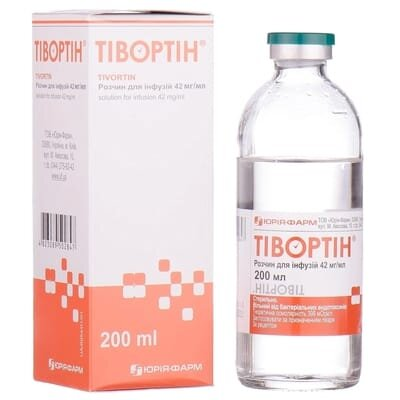 Тівортін розчин д/інф. 42 мг/мл по 200 мл у пляш.