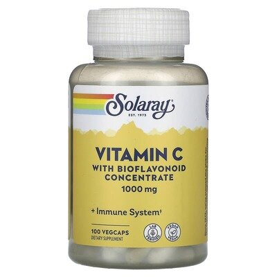 Вітамін С з біофлавоноїдами Solaray Vitamin C with Rose Hips, Acerola & Bioflavonoids 1000 мг, 100 вегетаріанських капсул