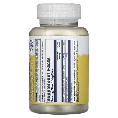 Вітамін С з біофлавоноїдами Solaray Vitamin C with Rose Hips, Acerola & Bioflavonoids 1000 мг, 100 вегетаріанських капсул
