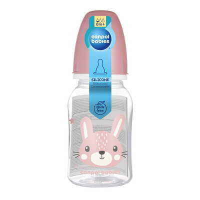 Пляшечка Canpol Babies Cute Animals 11/851_pin з малюнком рожева, 120 мл