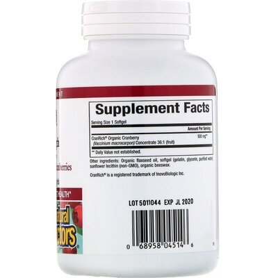 Концентрат журавлини Natural Factors CranRich Cranberry Concentrate 500 мг, 90 капсул