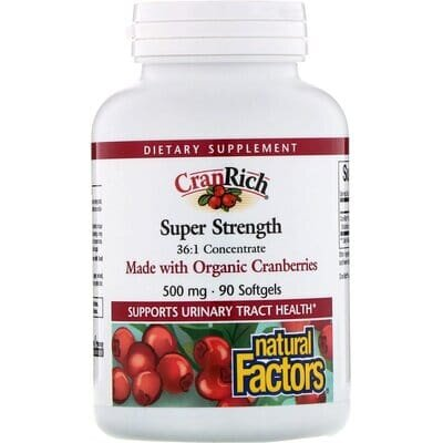Концентрат журавлини Natural Factors CranRich Cranberry Concentrate 500 мг, 90 капсул