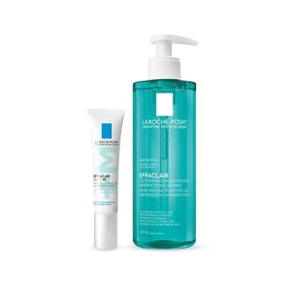 Набір La Roche-Posay Effaclar (Гель-мікропілінг для проблемної шкіри обличчя і тіла, 400 мл + гель-крем Duo+M для проблемної шкіри, 15 мл)