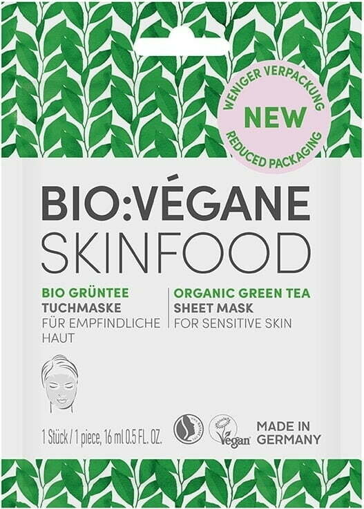 Маска для обличчя Bio:Vegane Органічний зелений чай для чутливої шкіри, 16 мл