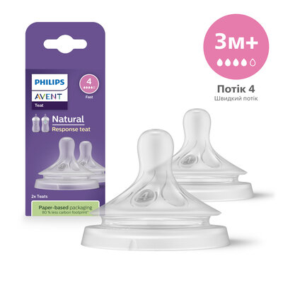 Соска силіконова Philips Avent Natural 2.0 SCY964/02, середній потік, від 3 місяця, 2 шт