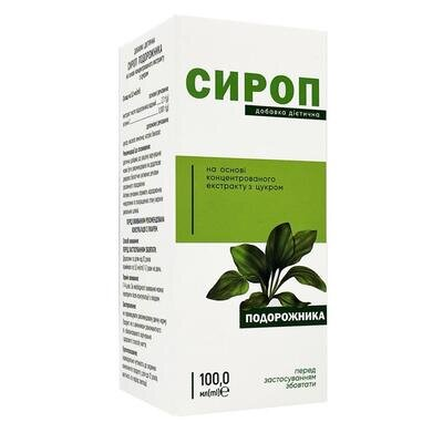 Подорожника К&Здоров'я сироп на основі концентрованого екстракту з цукром, 100 мл