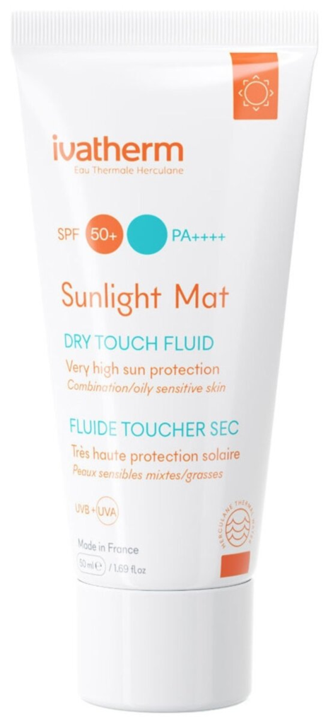 Крем для обличчя Ivatherm Sunlight Mat SPF50+ сонцезахисний матуючий для чутливої шкіри комбінованого та жирного типу, 50 мл