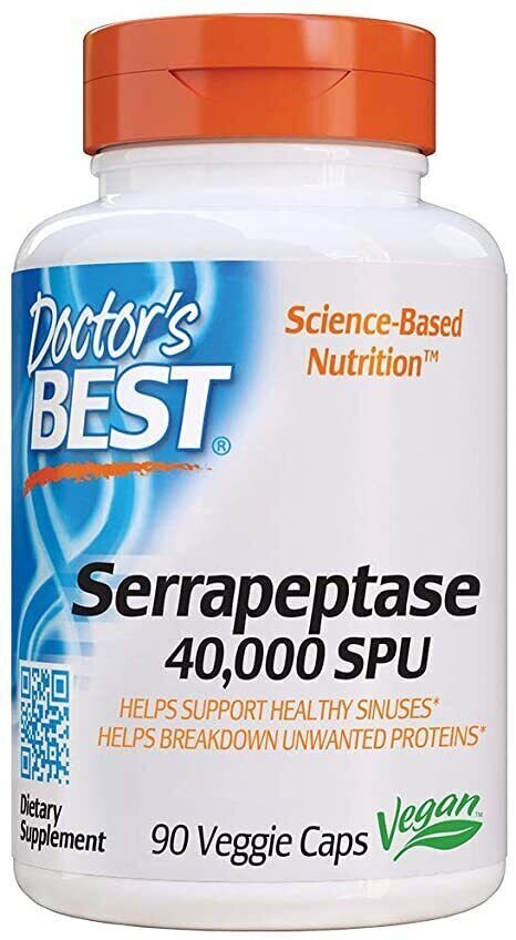 Серрапептаза Doctor's Best Serrapeptase 40000 SPU, 90 капсул