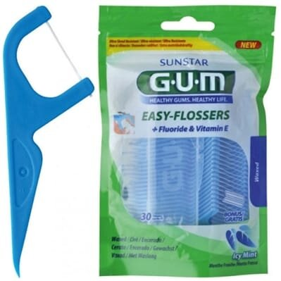 Зубна нитка GUM Easy Flossers VIT-E, з фторидом, 30 штук