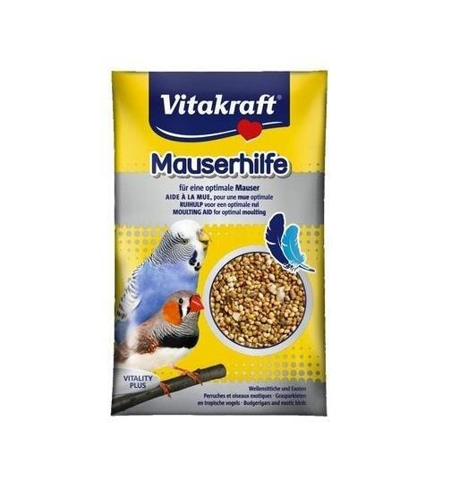 Вітамінна добавка для хвилястих папуг та екзотичних птахів Vitakraft Mauserhilfe у період линьки, 20 г