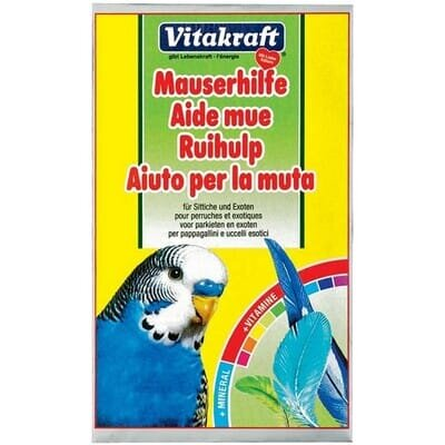 Вітамінна добавка для хвилястих папуг та екзотичних птахів Vitakraft Mauserhilfe у період линьки, 20 г