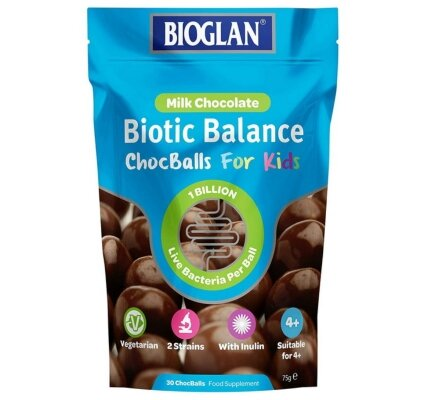 Пробіотики для дітей Bioglan Biotic Balance Chocballs For Kid шоколадні кульки, 30 штук