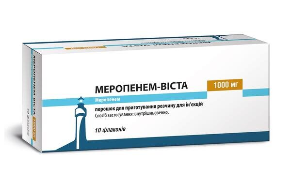 Меропенем-Віста порошок д/приг. р-ну д/ін. по 1000 мг №10 у флак.