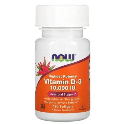 Вітамін Д-3 NOW Vitamin D-3 10000 MО м'які капсули №120