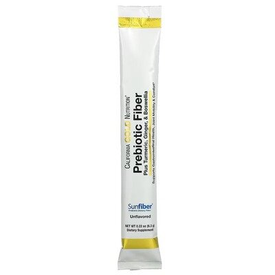 Пребіотична клітковина з куркумою, імбиром та босвелією California Gold Nutrition Prebiotic Fiber Plus Turmeric, Ginger & Boswellia, 3 пакети по 6,3 г