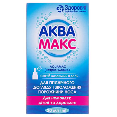Аквамакс спрей наз. 0.65 % по 20 мл у флак. з клап.-насос.