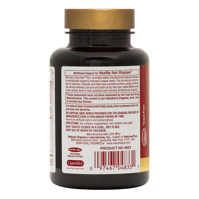 Комплекс для росту та оздоровлення волосся для жінок Nature's Plus Ultra Hair Womens, 60 таблеток
