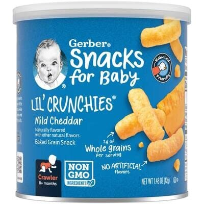 Палички Gerber Lil' Crunchies для дітей з 8 місяців зі смаком сиру чеддер, 42 г