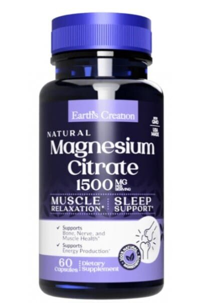 Магнію цитрат Earth's Creation Magnesium Citrate 1500 мг, 60 капсул