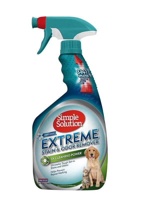 Засіб для нейтралізації запахів і видалення стійких плям Simple Solution Extreme Stain & Odor Remover Spring Breez, 945 мл