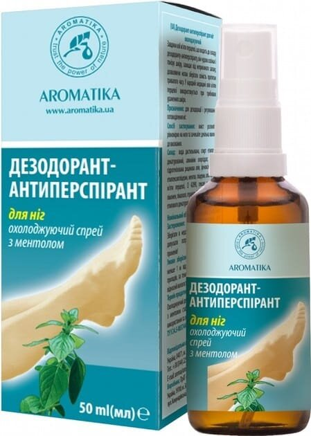 Дезодорант для ніг Ароматика з ментолом, 50 мл