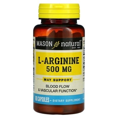 L-Аргінін Mason Natural L-Arginine 500 мг, 60 капсул