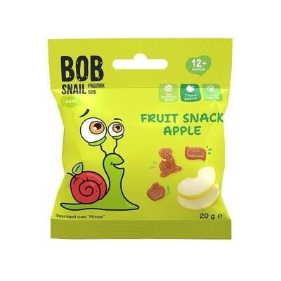Снек Bob Snail Baby фруктовий для дітей з 12 місяців Яблуко, 20 г