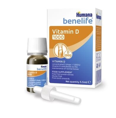 Хумана Бенелайф Humana benelife D3 1000 МО краплі по 5,5 мл у флак.