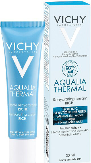 Крем для обличчя Vichy Aqualia Thermal насичений для глибокого зволоження сyxoї і дуже сухої шкіри, 30 мл