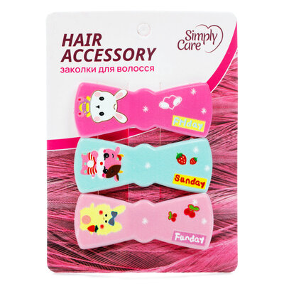 Заколки для волосся Simply Care бантик, 3 штуки