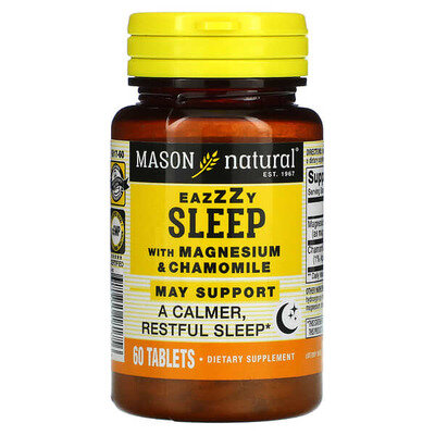 Легкий сон з магнієм та ромашкою Mason Natural Eazy sleep with Magnesium & Chamomile, 60 таблеток