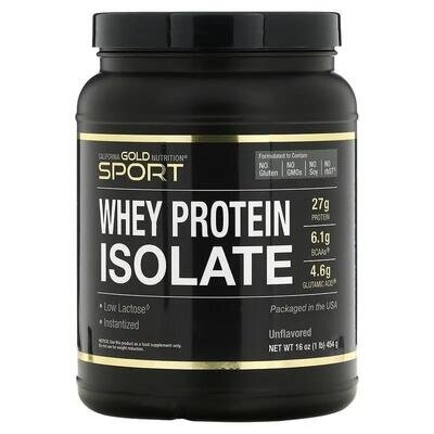 Ізолят сироваткового протеїну California Gold Nutrition Sport без добавок, 454 г