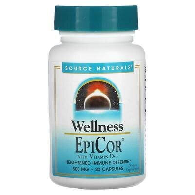 Епікор + вітамін D3 Source Naturals EpiCor 500 мг, 30 капсул