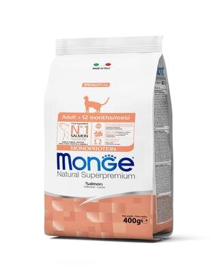 Корм сухий Monge Cat Monoprotein Adult для дорослих котів всіх порід, лосось, 400 г