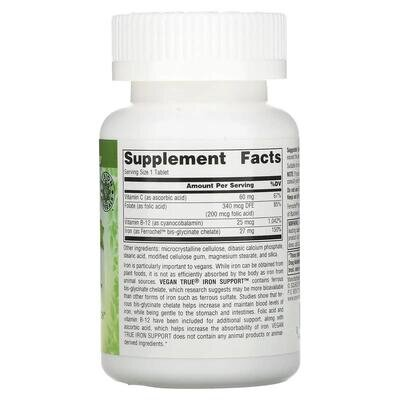 Залізо Source Naturals Iron Support Vegan True, 180 таблеток
