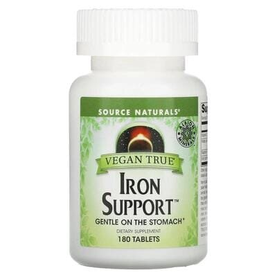Залізо Source Naturals Iron Support Vegan True, 180 таблеток