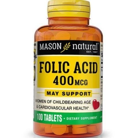 Фолієва кислота Mason Natural Folic Acid 400, 100 таблеток